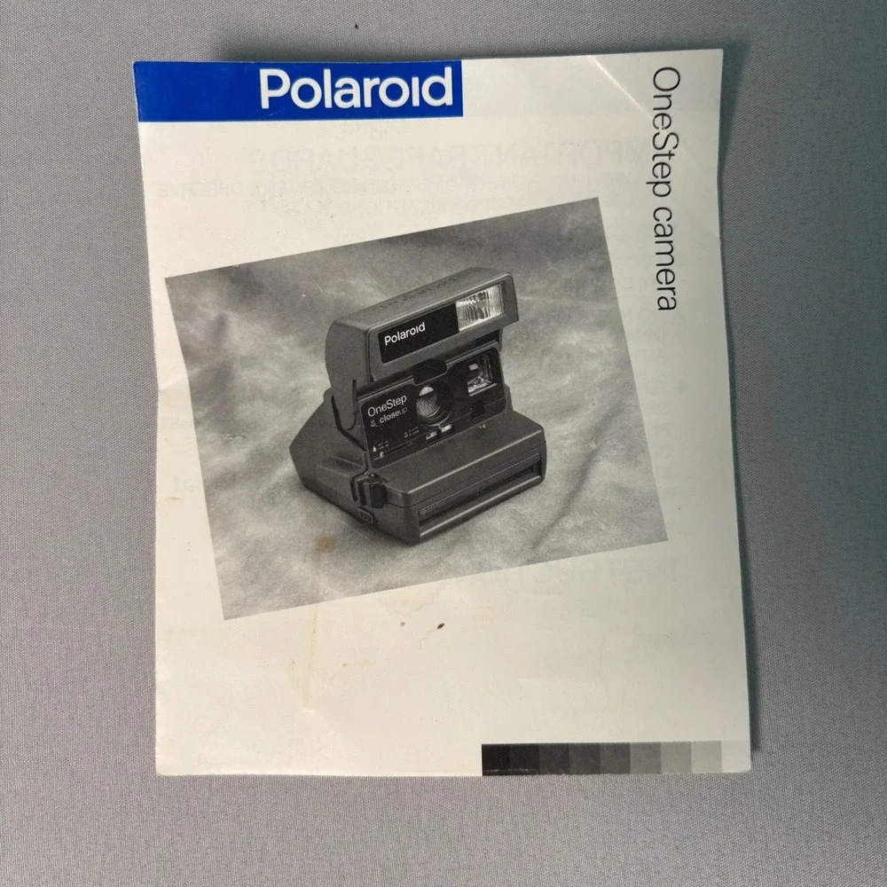 Polaroid OneStep CloseUp 600 Series Instant Film Camera Black/Manual Untested